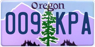 OR license plate 009KPA