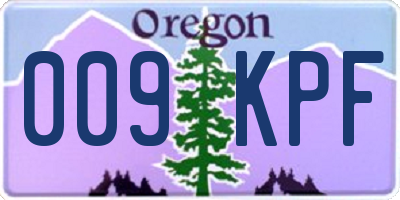 OR license plate 009KPF