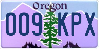 OR license plate 009KPX