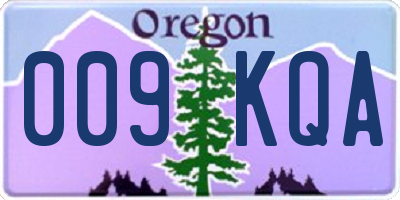 OR license plate 009KQA