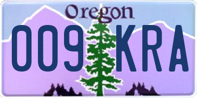 OR license plate 009KRA