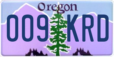 OR license plate 009KRD