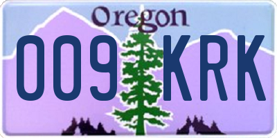 OR license plate 009KRK