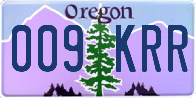 OR license plate 009KRR