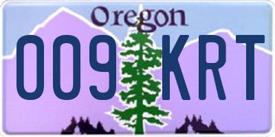 OR license plate 009KRT