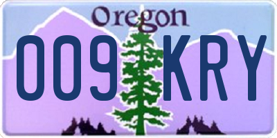OR license plate 009KRY