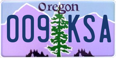OR license plate 009KSA