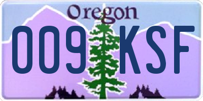 OR license plate 009KSF