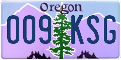 OR license plate 009KSG