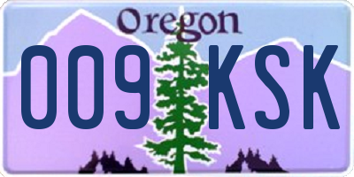 OR license plate 009KSK