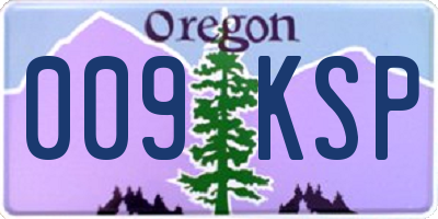 OR license plate 009KSP
