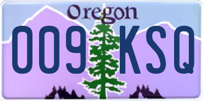 OR license plate 009KSQ