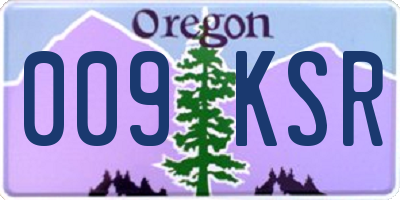OR license plate 009KSR