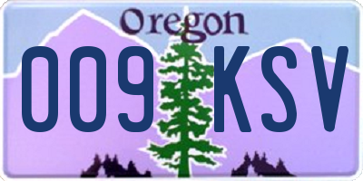 OR license plate 009KSV