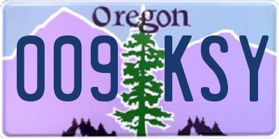 OR license plate 009KSY