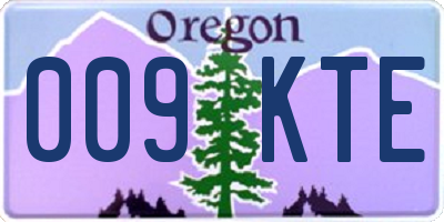 OR license plate 009KTE
