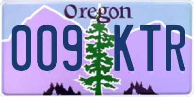 OR license plate 009KTR