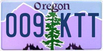OR license plate 009KTT