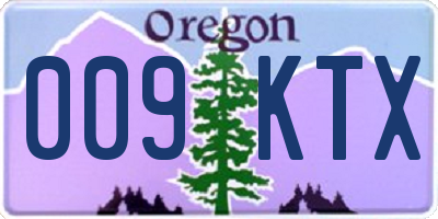 OR license plate 009KTX