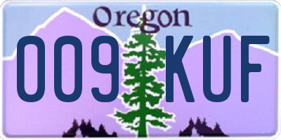 OR license plate 009KUF