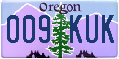 OR license plate 009KUK