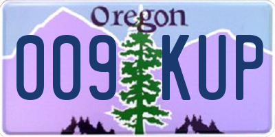 OR license plate 009KUP