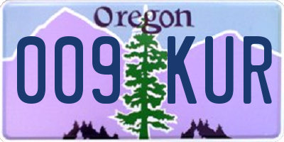 OR license plate 009KUR