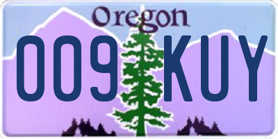 OR license plate 009KUY