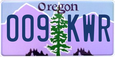 OR license plate 009KWR