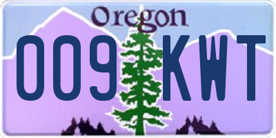 OR license plate 009KWT