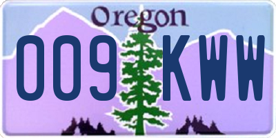 OR license plate 009KWW