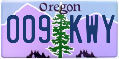 OR license plate 009KWY