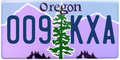 OR license plate 009KXA