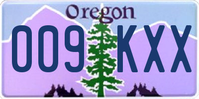 OR license plate 009KXX