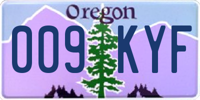 OR license plate 009KYF