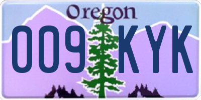 OR license plate 009KYK