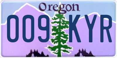 OR license plate 009KYR