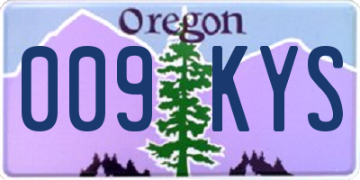 OR license plate 009KYS