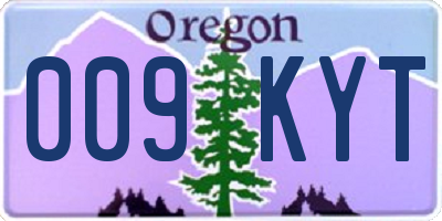OR license plate 009KYT