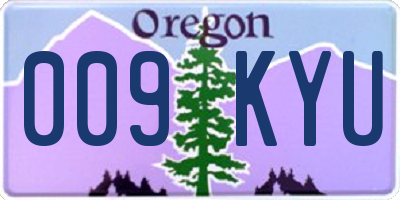OR license plate 009KYU