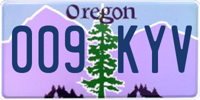 OR license plate 009KYV
