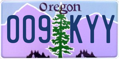 OR license plate 009KYY