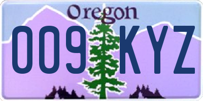 OR license plate 009KYZ