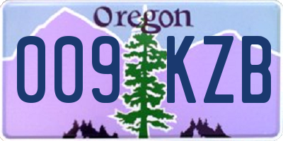 OR license plate 009KZB