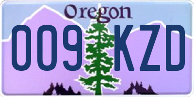 OR license plate 009KZD
