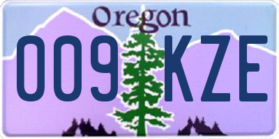 OR license plate 009KZE