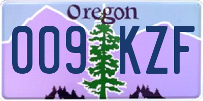 OR license plate 009KZF