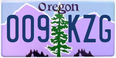 OR license plate 009KZG