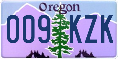 OR license plate 009KZK