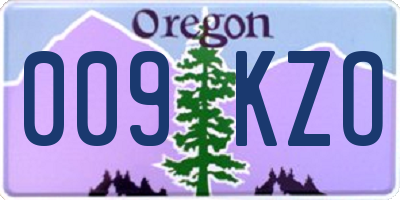 OR license plate 009KZO